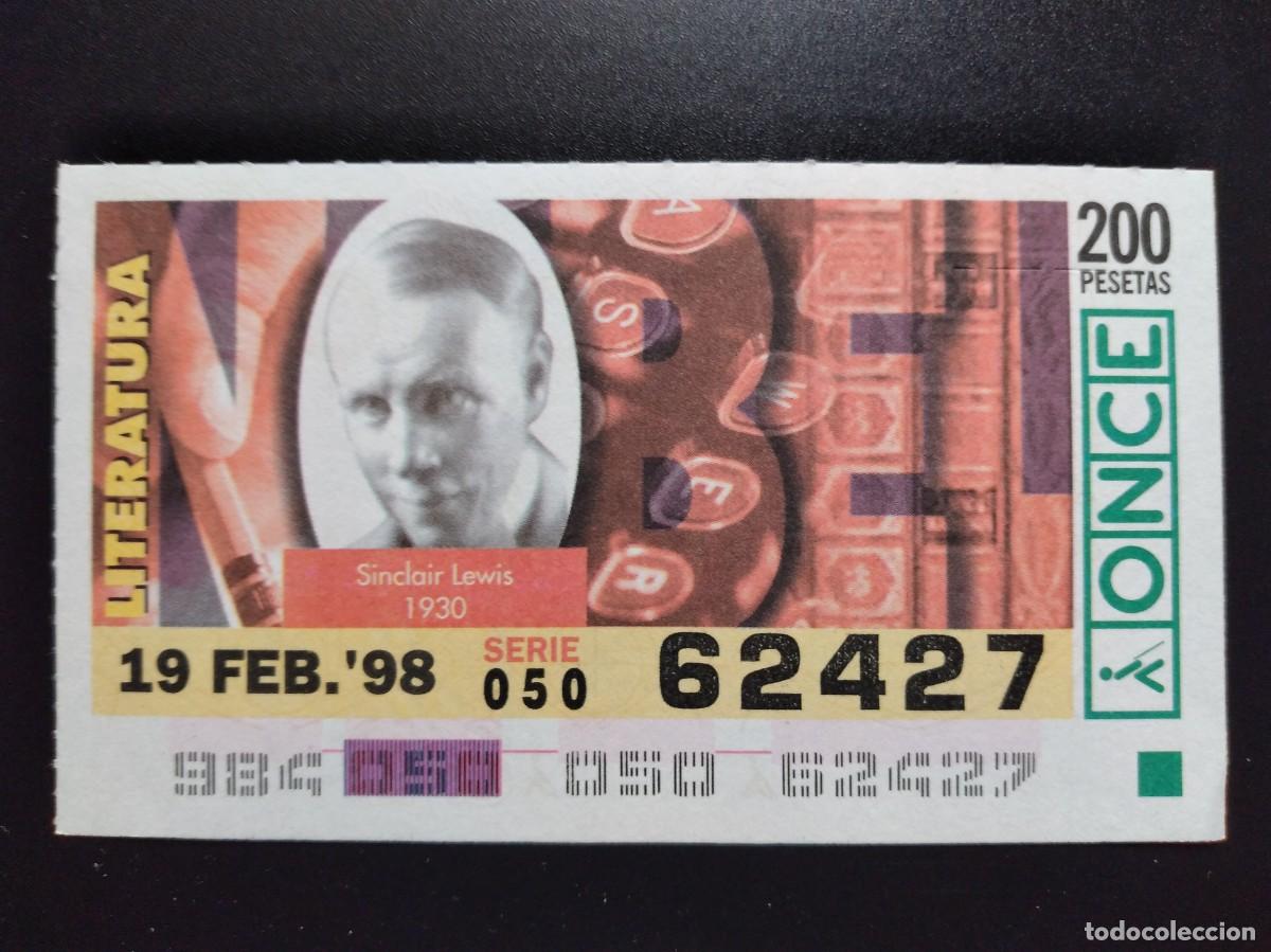 Cupones ONCE: CUP&Oacute;N ONCE PREMIOS NOBEL LITERATURA SINCLAIR LEWIS 1930 19 FEBRERO 98 1998 62427