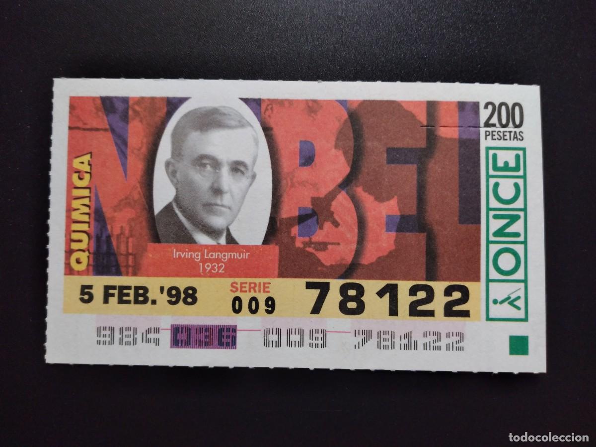 Cupones ONCE: CUP&Oacute;N ONCE PREMIOS NOBEL QU&Iacute;MICA IRVING LANGMUIR 1932 5 FEBRERO 98 1998 78122