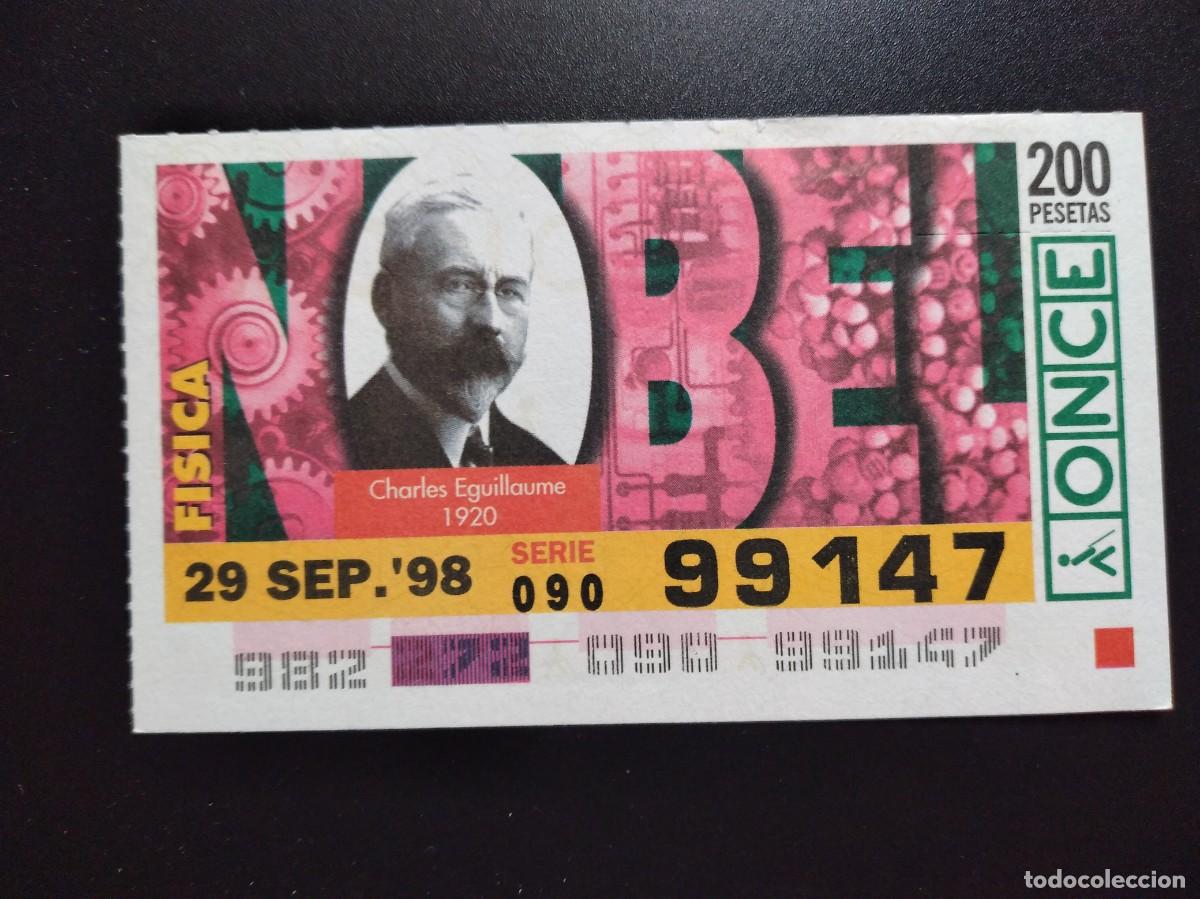 Cupones ONCE: CUP&Oacute;N ONCE PREMIOS NOBEL F&Iacute;SICA CHARLES EGUILLAUME 1920 29 SEPTIEMBRE 98 1998 99147