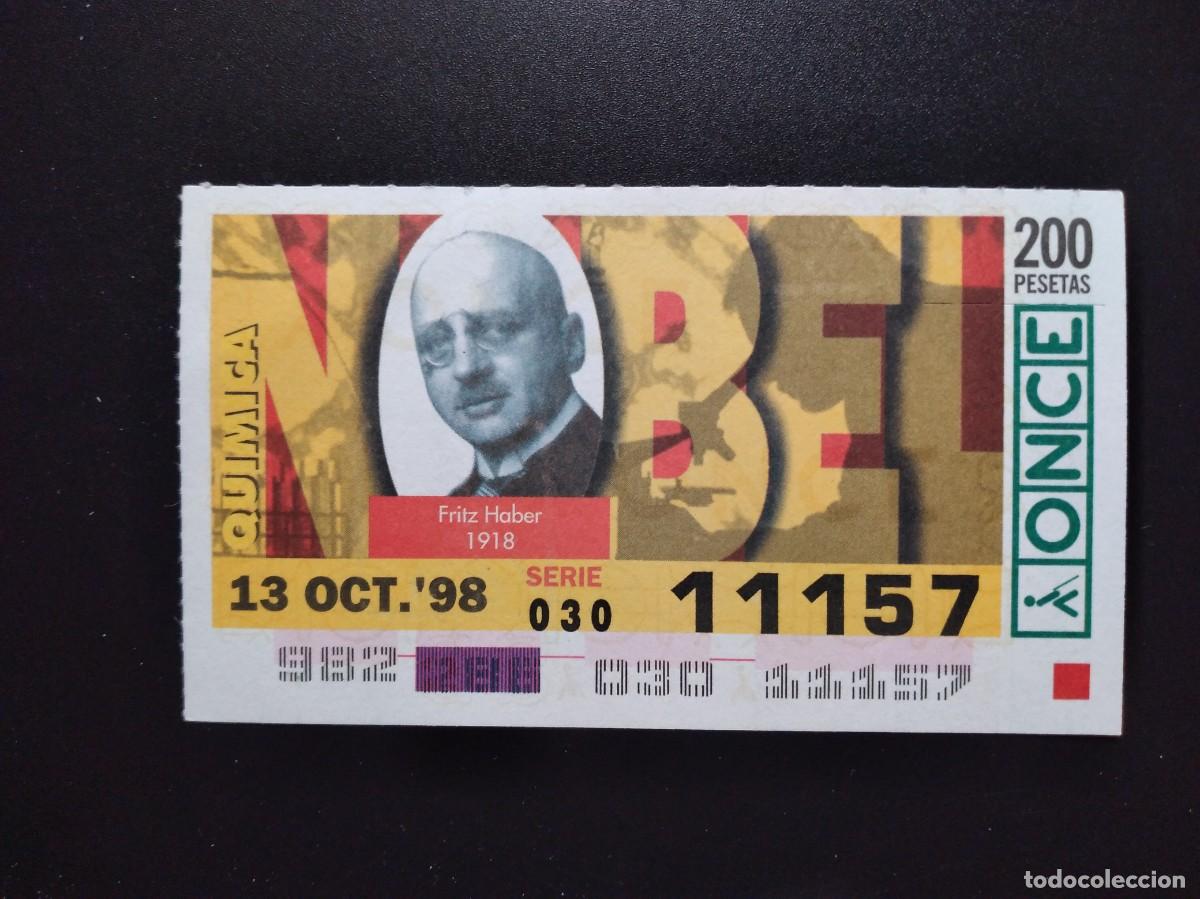 Cupones ONCE: CUP&Oacute;N ONCE PREMIOS NOBEL QU&Iacute;MICA FRITZ HABER 1918 13 OCTUBRE 98 1998 11157
