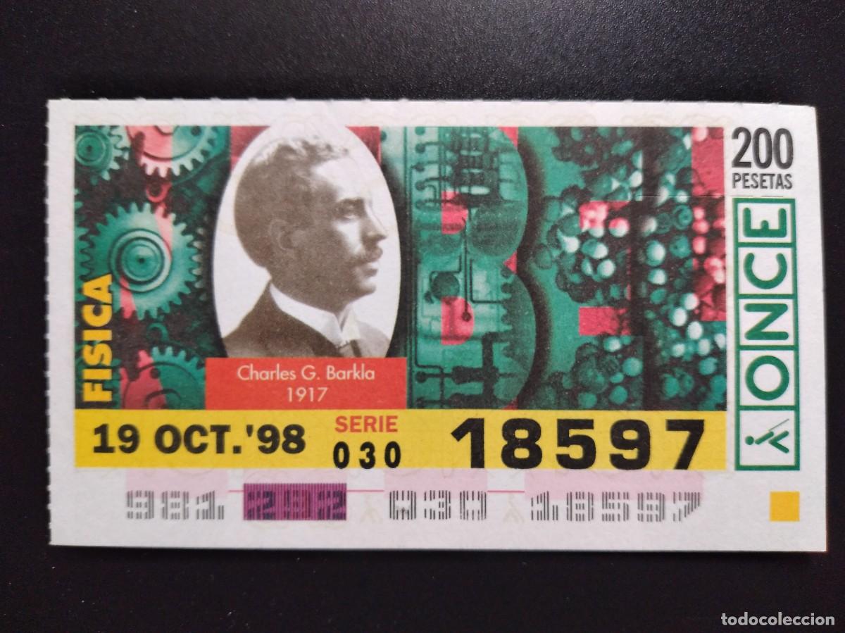 Cupones ONCE: CUP&Oacute;N ONCE PREMIOS NOBEL F&Iacute;SICA CHARLES G. BARKLA 1917 19 OCTUBRE 98 1998 18597