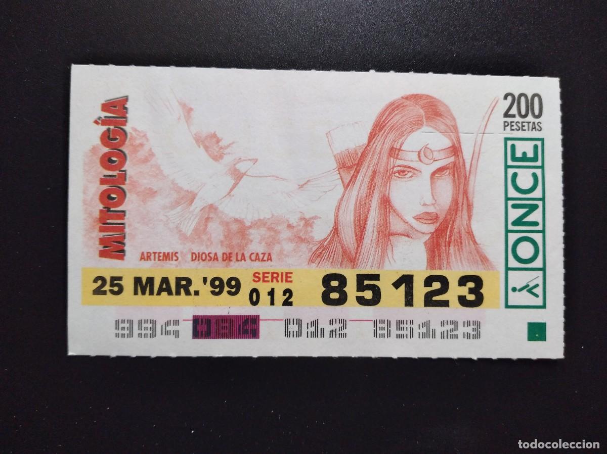 Cupones ONCE: CUP&Oacute;N ONCE MITOLOG&Iacute;A ARTEMIS DIOSA DE LA CAZA 25 MARZO 99 1999 85123