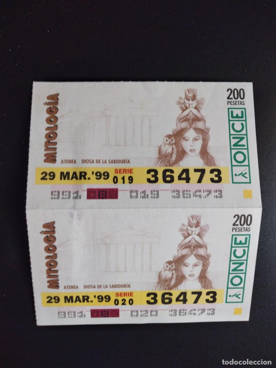 Cupones ONCE: CUP&Oacute;N ONCE MITOLOG&Iacute;A ATENEA DIOSA DE LA SABIDUR&Iacute;A 29 MARZO 99 1999 36473