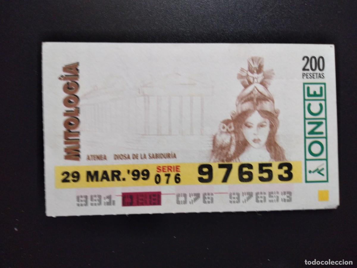 Cupones ONCE: CUP&Oacute;N ONCE MITOLOG&Iacute;A ATENEA DIOSA DE LA SABIDUR&Iacute;A 29 MARZO 99 1999 97653