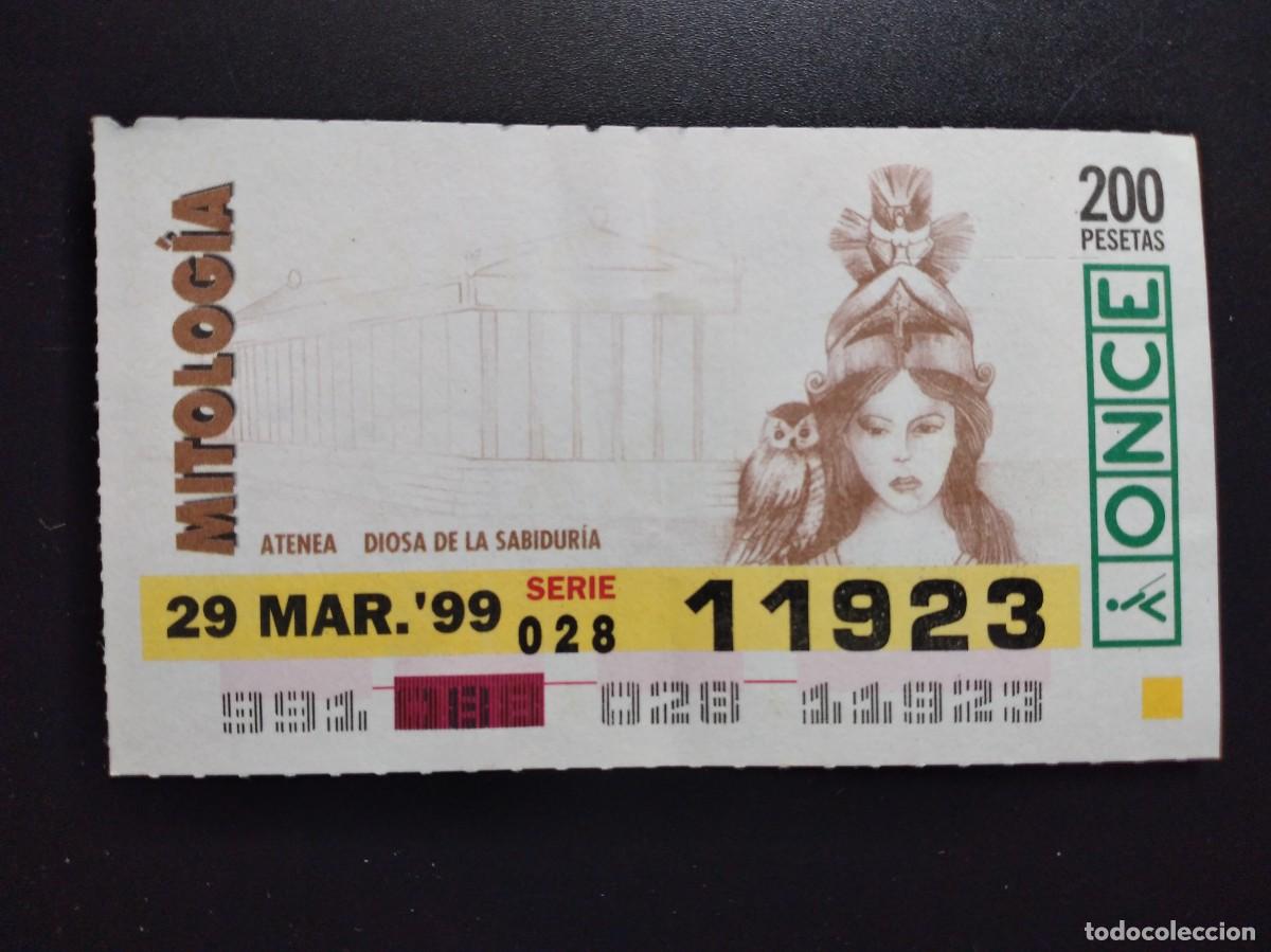 Cupones ONCE: CUP&Oacute;N ONCE MITOLOG&Iacute;A ATENEA DIOSA DE LA SABIDUR&Iacute;A 29 MARZO 99 1999 11923