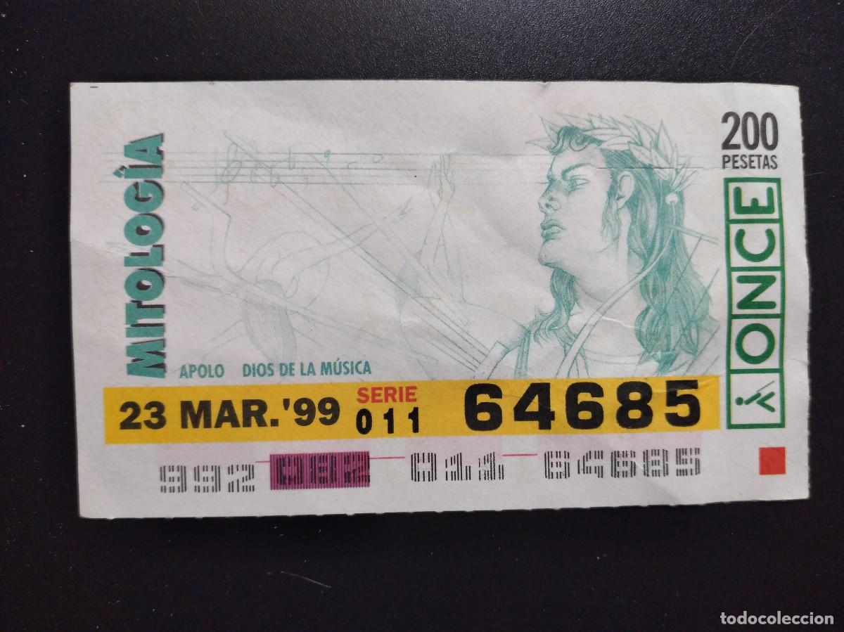 Cupones ONCE: CUP&Oacute;N ONCE MITOLOG&Iacute;A APOLO DIOS DE LA M&Uacute;SICA 23 MARZO 99 1999 64685