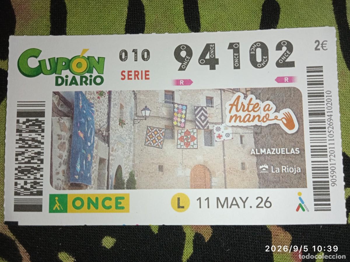 Cupones ONCE: ALMAZUELAS, LA RIOJA *ARTE A MANO* 11-05-26