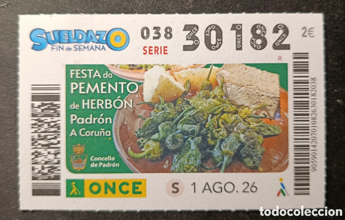 Cupones ONCE: N&deg; 30182 (1/AGOSTO/2026)-LA CORU&Ntilde;A