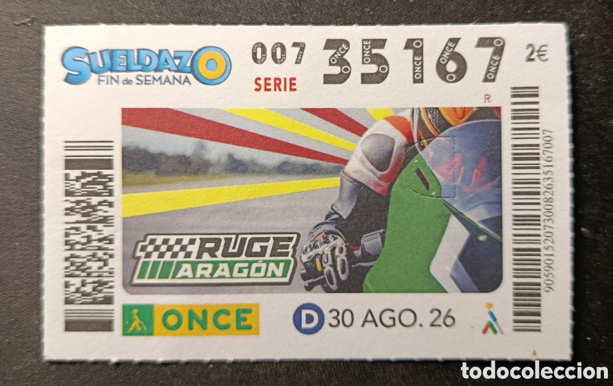Cupones ONCE: N&deg; 35167 (30/AGOSTO/2026)-ARAG&Oacute;N