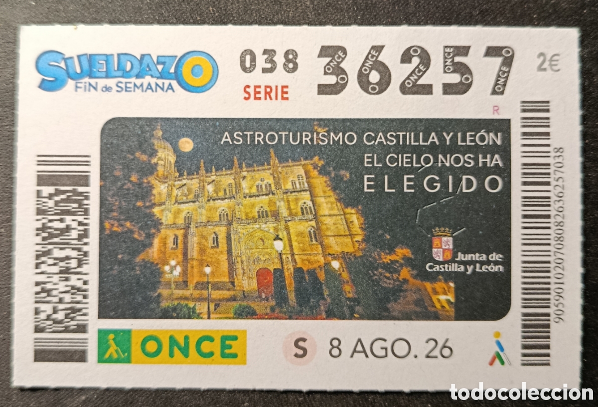Cupones ONCE: N&deg; 36257 (8/AGOSTO/2026)-CASTILLA Y LE&Oacute;N