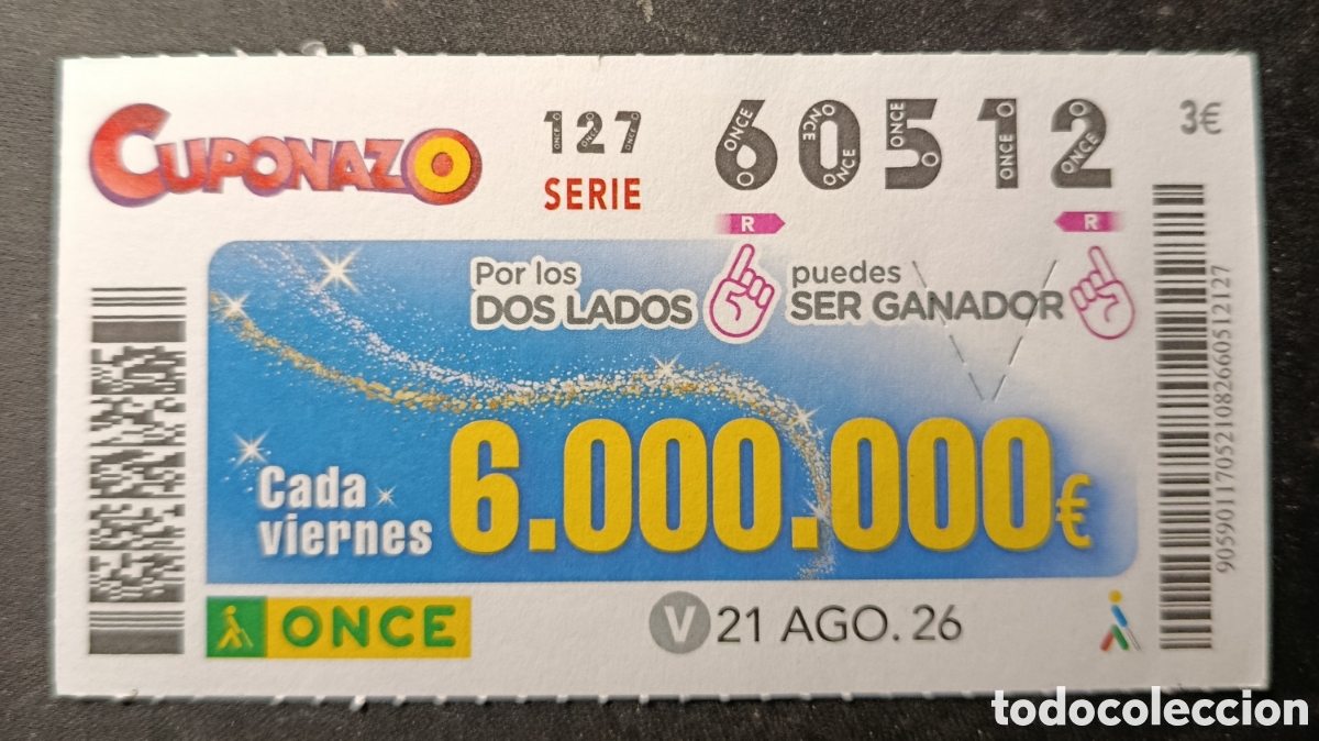 Cupones ONCE: N&deg; 60512 (21/AGOSTO/2026)