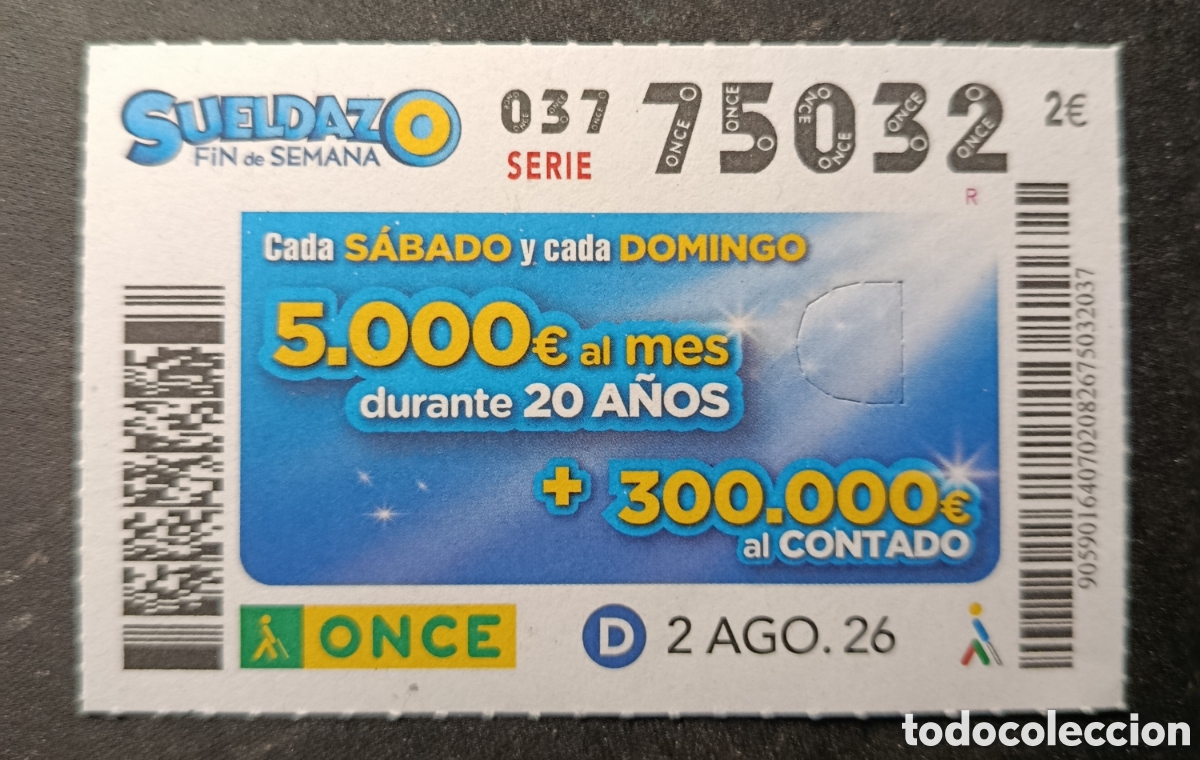 Cupones ONCE: N&deg; 75032 (2/AGOSTO/2026)