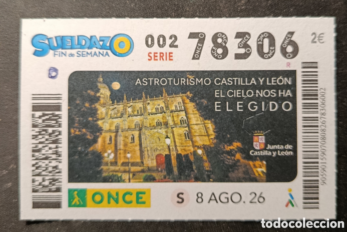 Cupones ONCE: N&deg; 78306 (8/AGOSTO/2026)-CASTILLA Y LE&Oacute;N