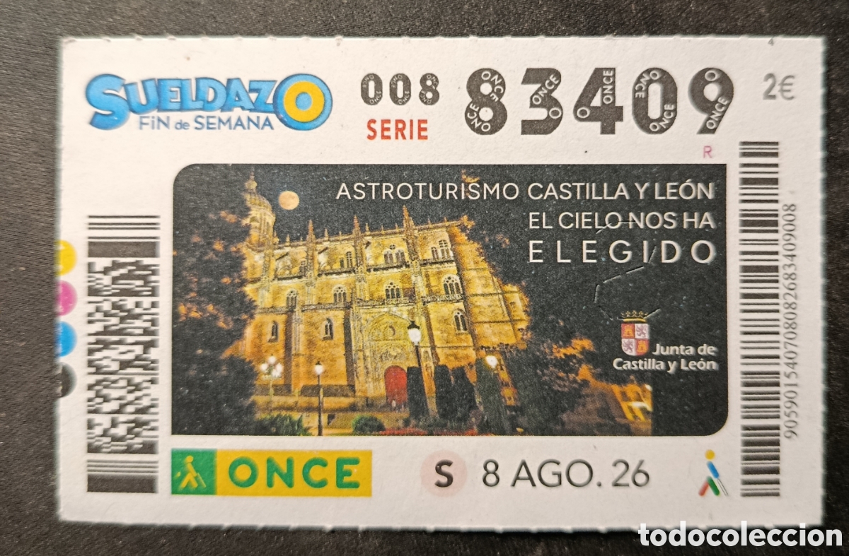 Cupones ONCE: N&deg; 83409 (8/AGOSTO/2026)-CASTILLA Y LE&Oacute;N