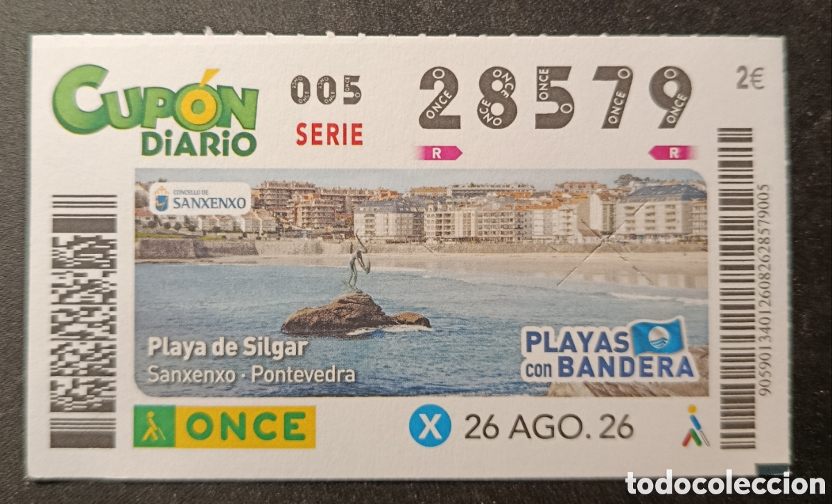 Cupones ONCE: N&deg; 28579 (26/AGOSTO/2026)-PONTEVEDRA