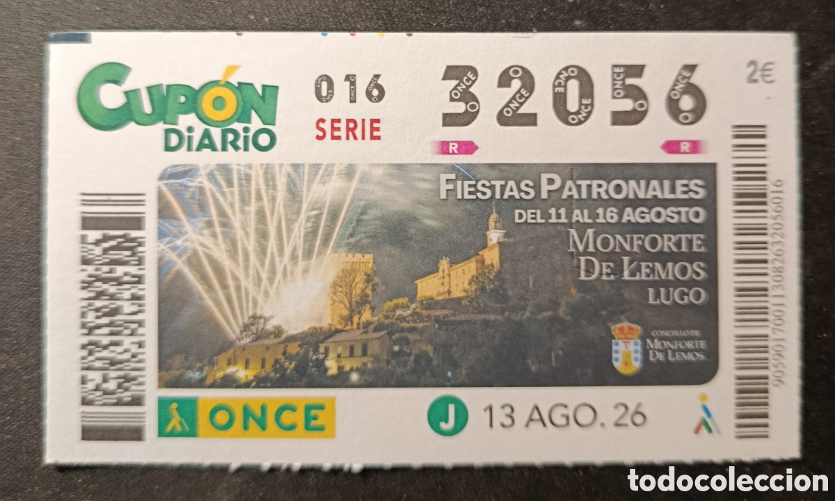 Cupones ONCE: N&deg; 32056 (13/AGOSTO/2026)-LUGO