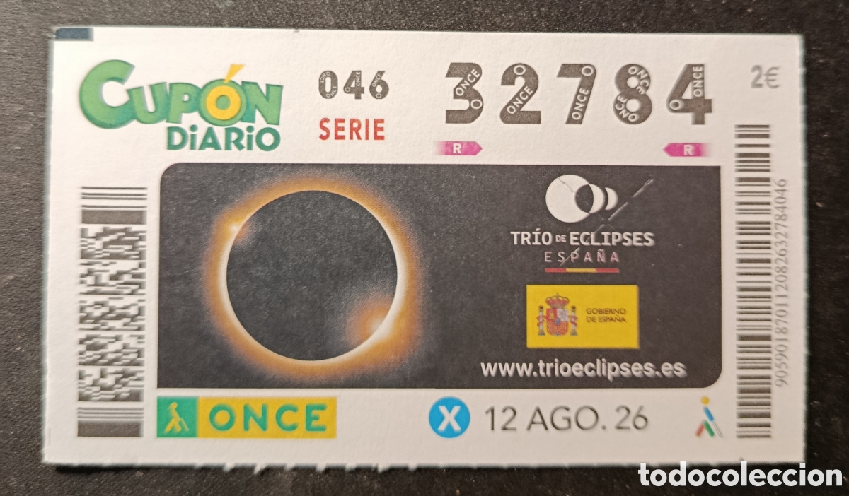 Cupones ONCE: N&deg; 32784 (12/AGOSTO/2026)
