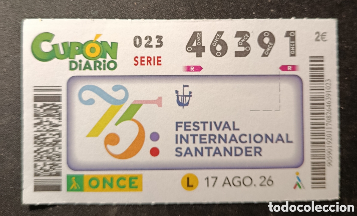 Cupones ONCE: N&deg; 46391 (17/AGOSTO/2026)-CANTABRIA
