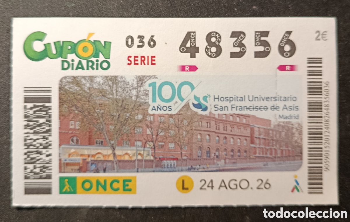 Cupones ONCE: N&deg; 48356 (24/AGOSTO/2026)-MADRID