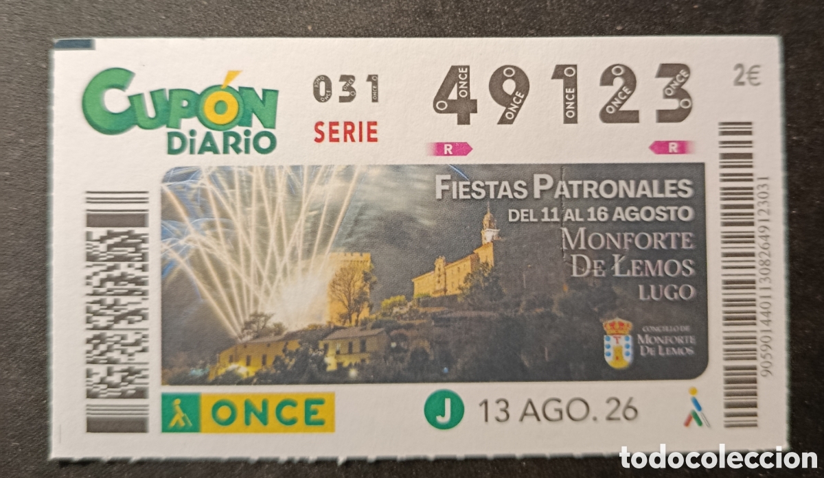 Cupones ONCE: N&deg; 49123 (13/AGOSTO/2026)-LUGO