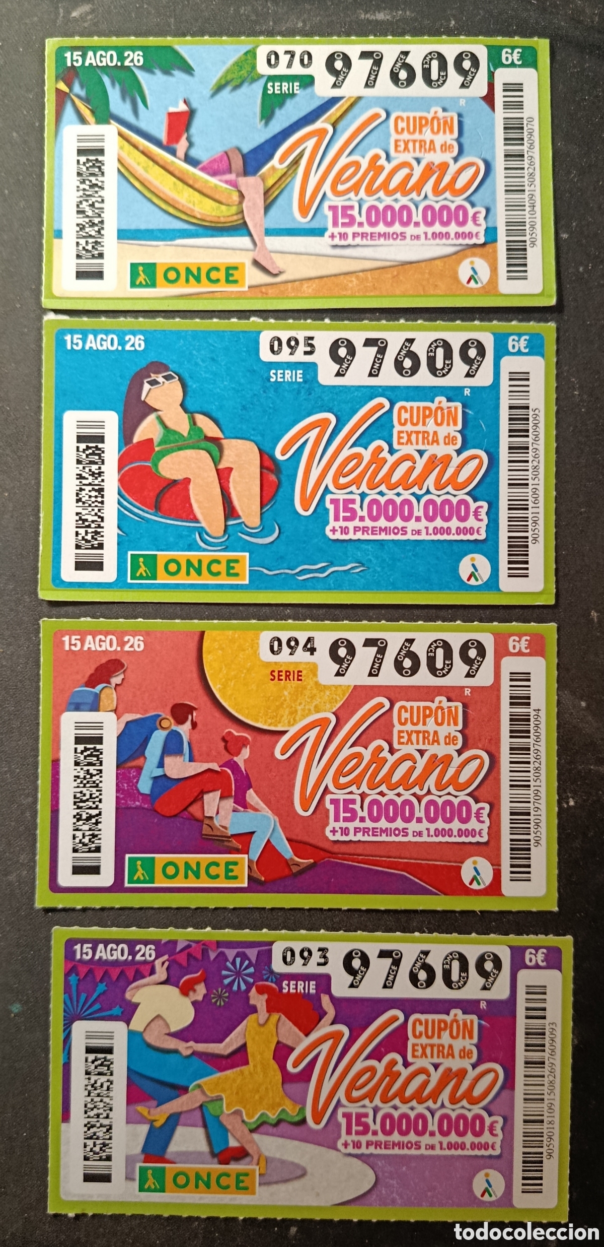 Cupones ONCE: N&deg; 97609 (15/AGOSTO/2026)-EXTRA DE VERANO