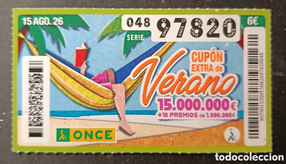 Cupones ONCE: N&deg; 97820 (15/AGOSTO/2026)-EXTRA DE VERANO