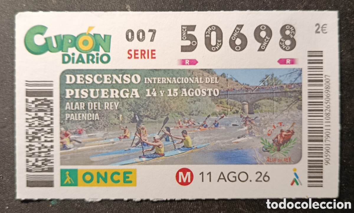 Cupones ONCE: N&deg; 50698 (11/AGOSTO/2026)-PALENCIA