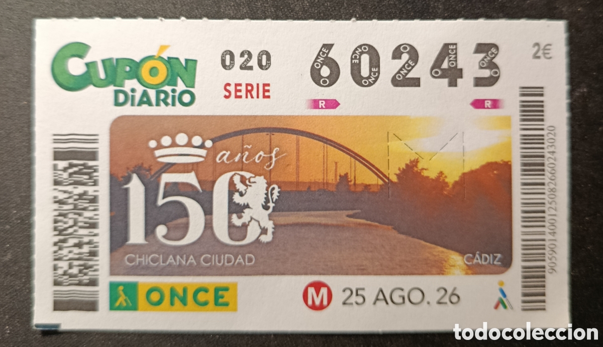 Cupones ONCE: N&deg; 60243 (25/AGOSTO/2026)-C&Aacute;DIZ