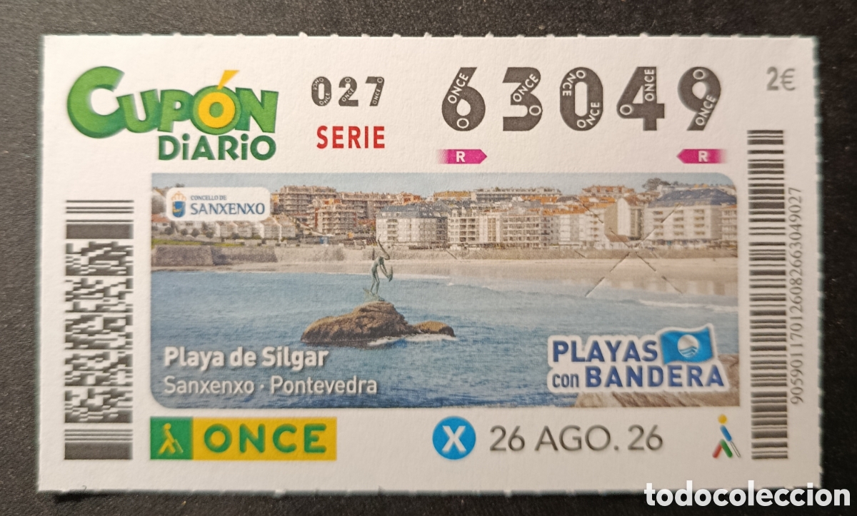 Cupones ONCE: N&deg; 63049 (26/AGOSTO/2026)-PONTEVEDRA