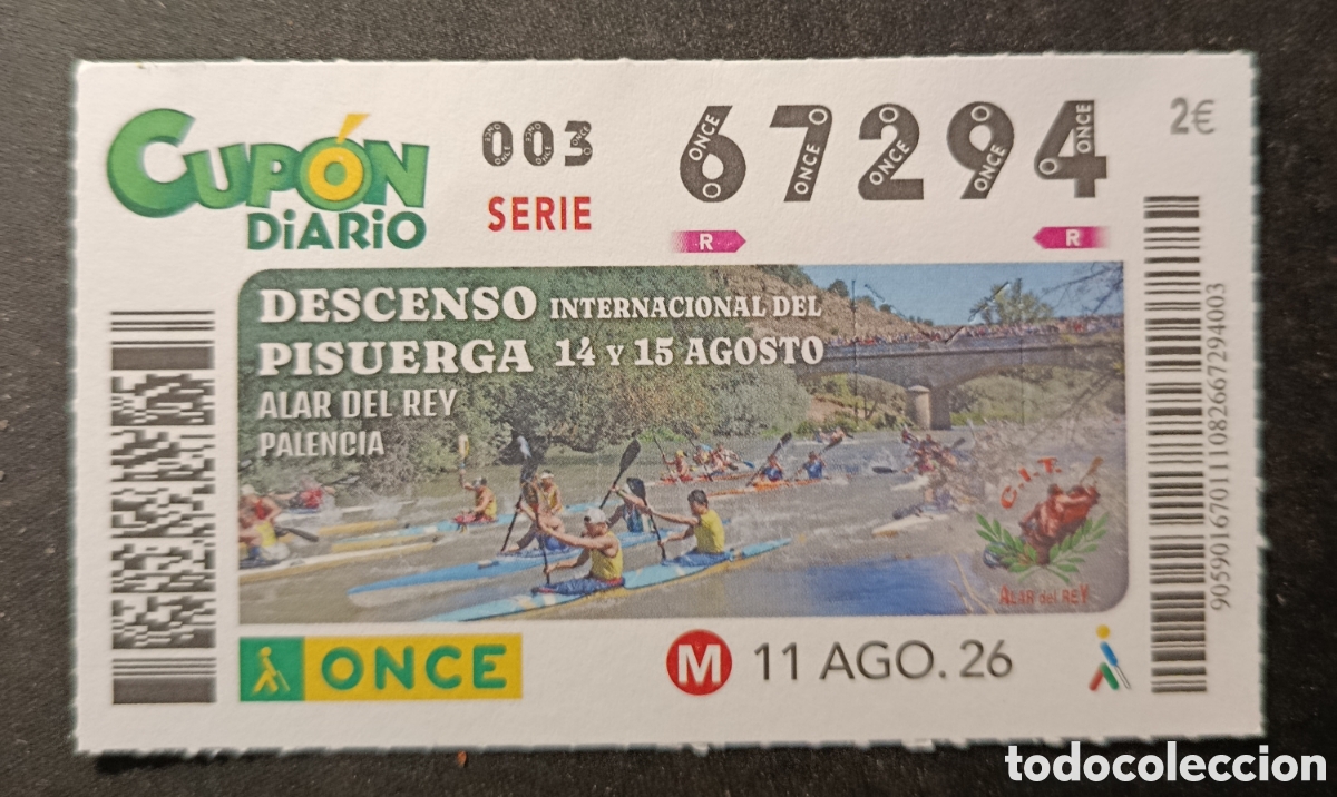 Cupones ONCE: N&deg; 67294 (11/AGOSTO/2026)-PALENCIA