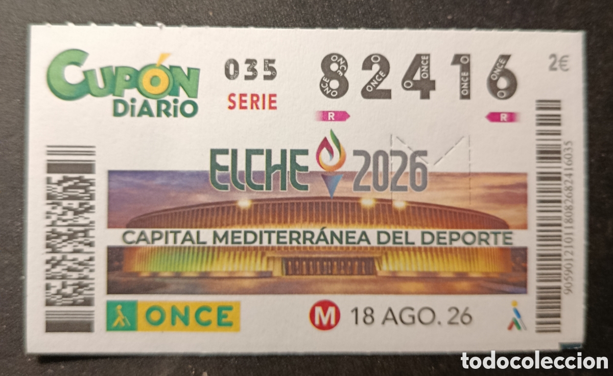 Cupones ONCE: N&deg; 82416 (18/AGOSTO/2026)-ALICANTE
