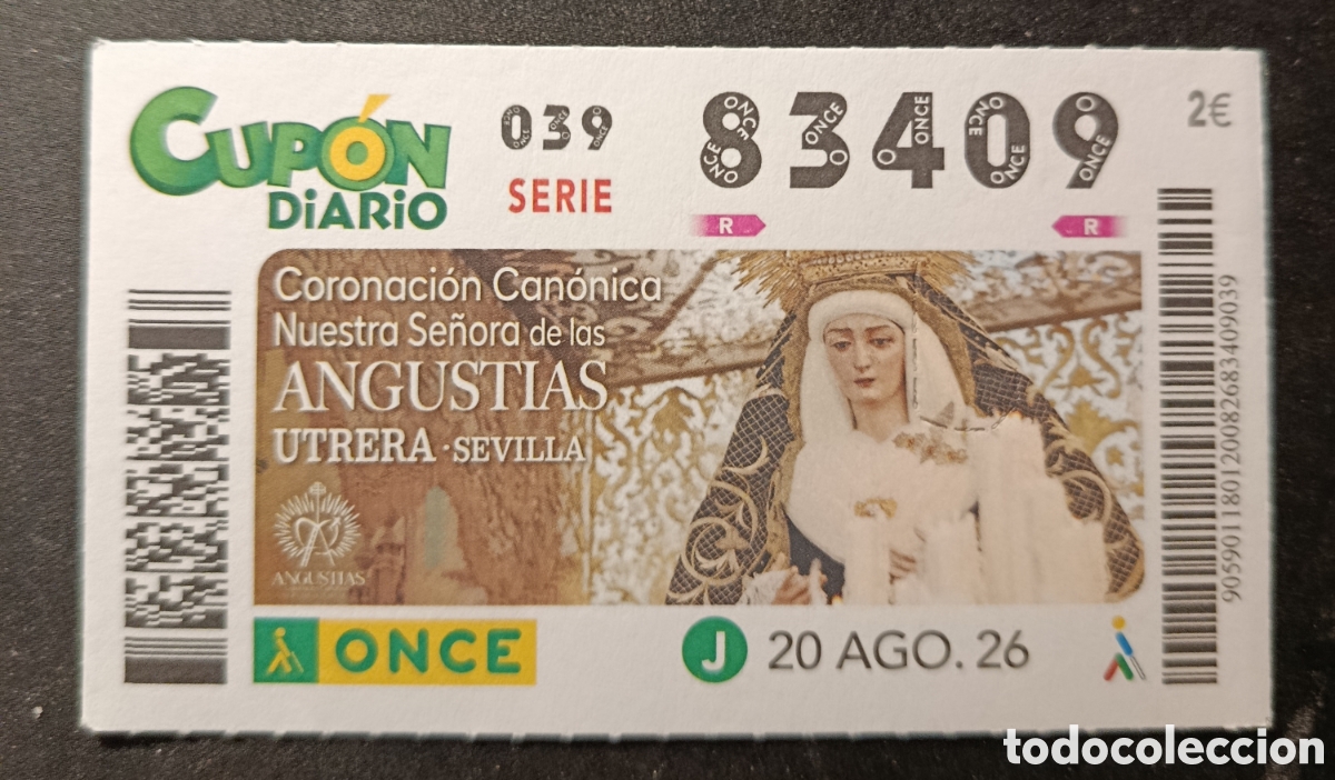 Cupones ONCE: N&deg; 83409 (20/AGOSTO/2026)-SEVILLA