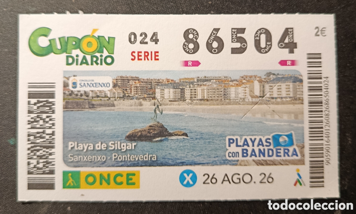 Cupones ONCE: N&deg; 86504 (26/AGOSTO/2026)-PONTEVEDRA