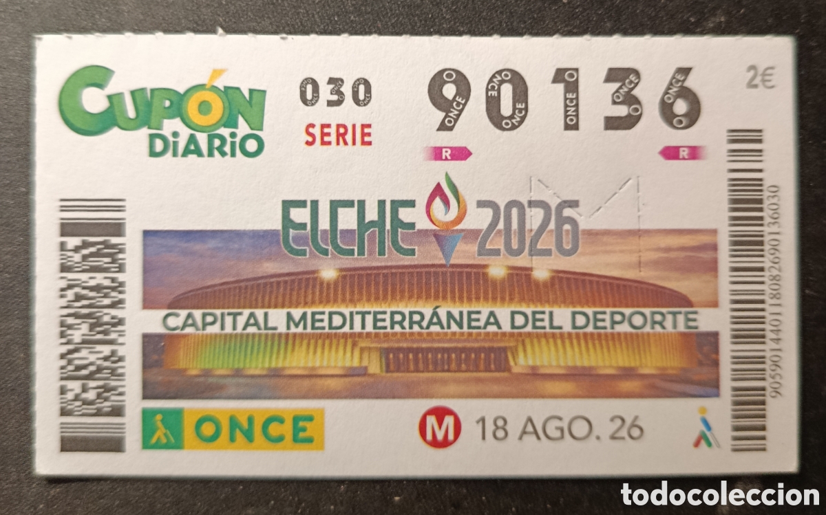 Cupones ONCE: N&deg; 90136 (18/AGOSTO/2026)-ALICANTE