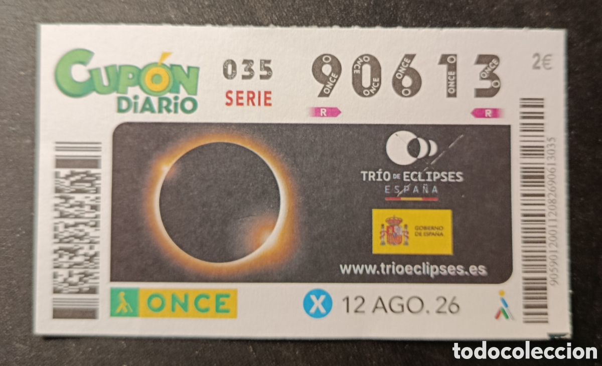 Cupones ONCE: N&deg; 90613 (12/AGOSTO/2026)