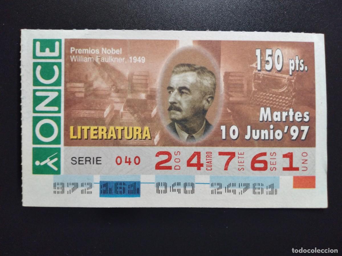 Cupones ONCE: CUP&Oacute;N ONCE PREMIOS NOBEL LITERATURA WILLIAM FAULKNER 1949 10 JUNIO 97 1997 24761
