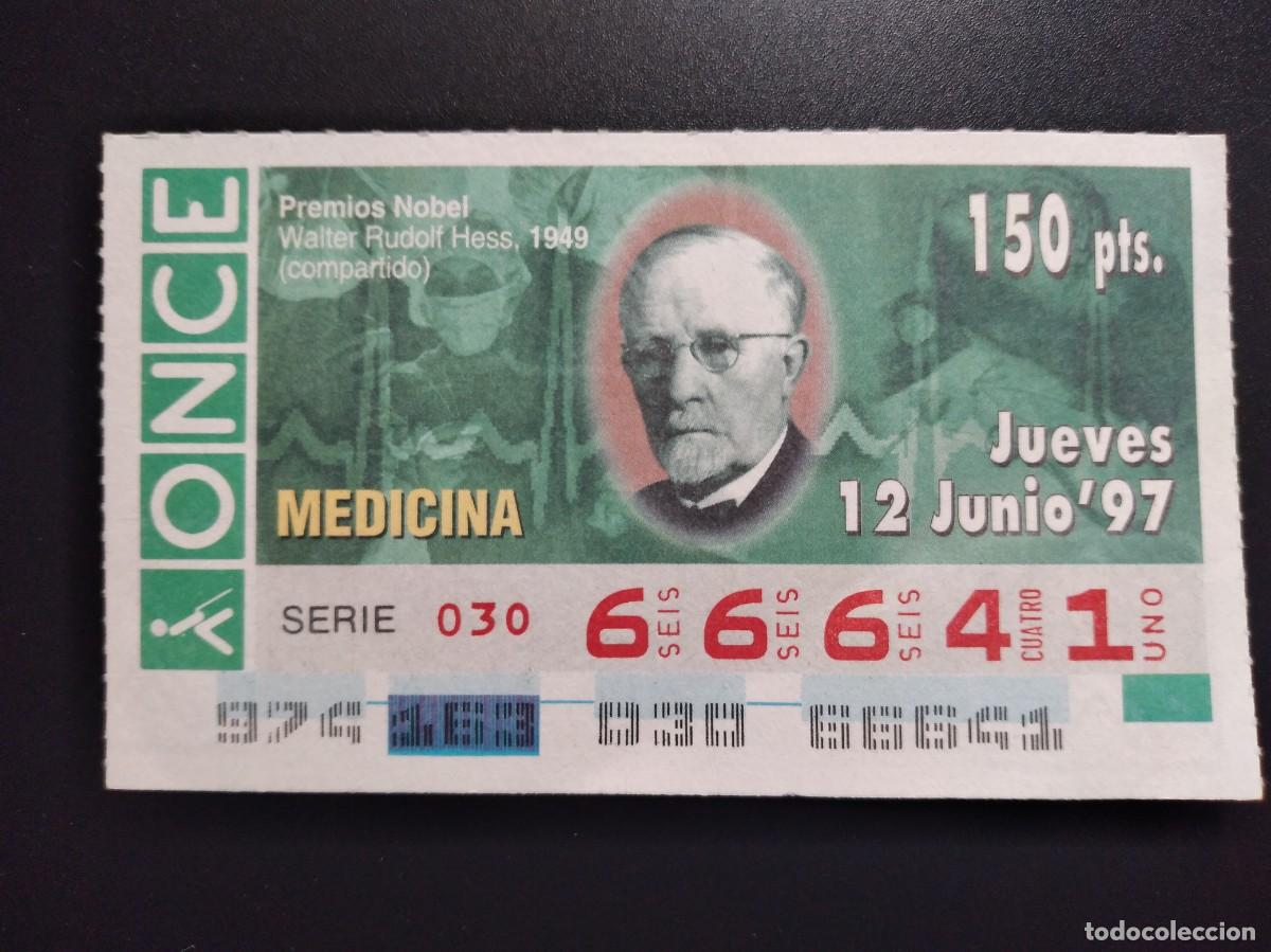 Cupones ONCE: CUP&Oacute;N ONCE PREMIOS NOBEL MEDICINA WALTER RUDOLF HESS 1949 12 JUNIO 97 1997 66641