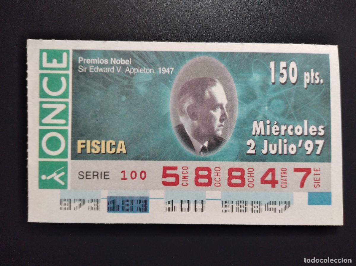Cupones ONCE: CUP&Oacute;N ONCE PREMIOS NOBEL F&Iacute;SICA SIR EDWARD V. APPLETON 1947 2 JULIO 97 1997 58847