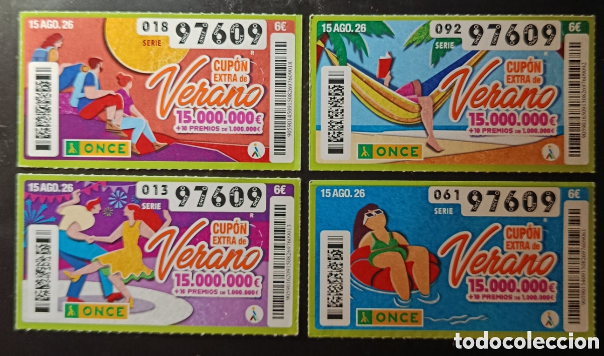 Cupones ONCE: LOTE EXTRA DE VERANO (15/AGOSTO/2026)