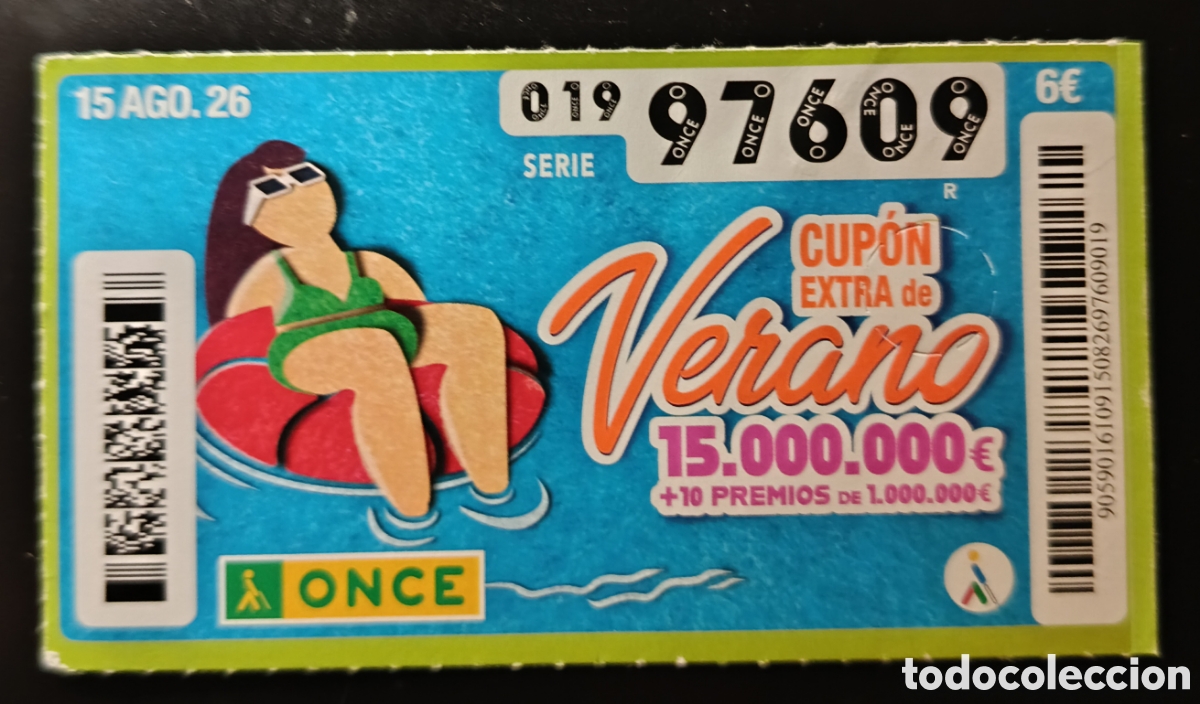 Cupones ONCE: N&deg; 97609 (15/AGOSTO/2026)-EXTRA DE VERANO