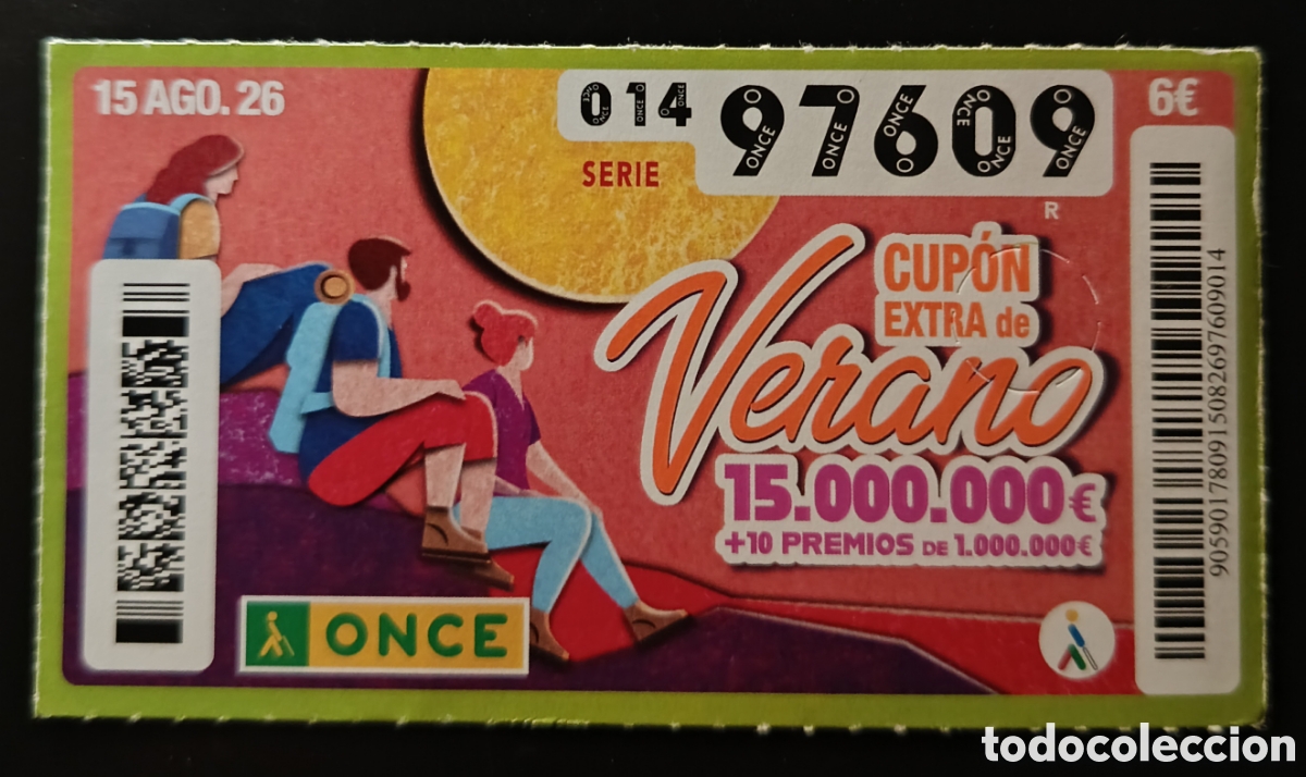 Cupones ONCE: N&deg; 97609 (15/AGOSTO/2026)-EXTRA DE VERANO
