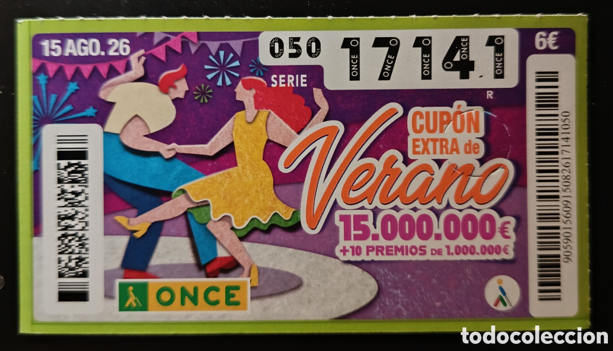 Cupones ONCE: N&deg; 17141 (15/AGOSTO/2026)-EXTRA DE VERANO