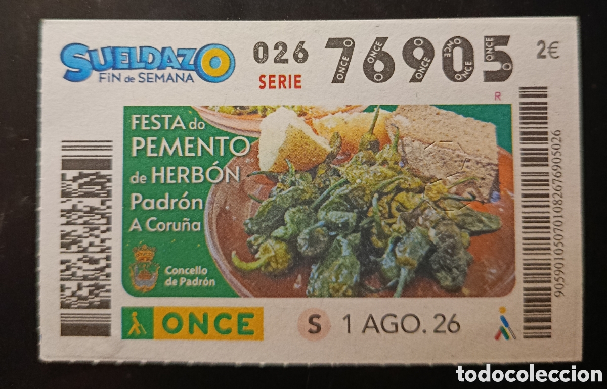 Cupones ONCE: N&deg; 76905 (1/AGOSTO/2026)-LA CORU&Ntilde;A