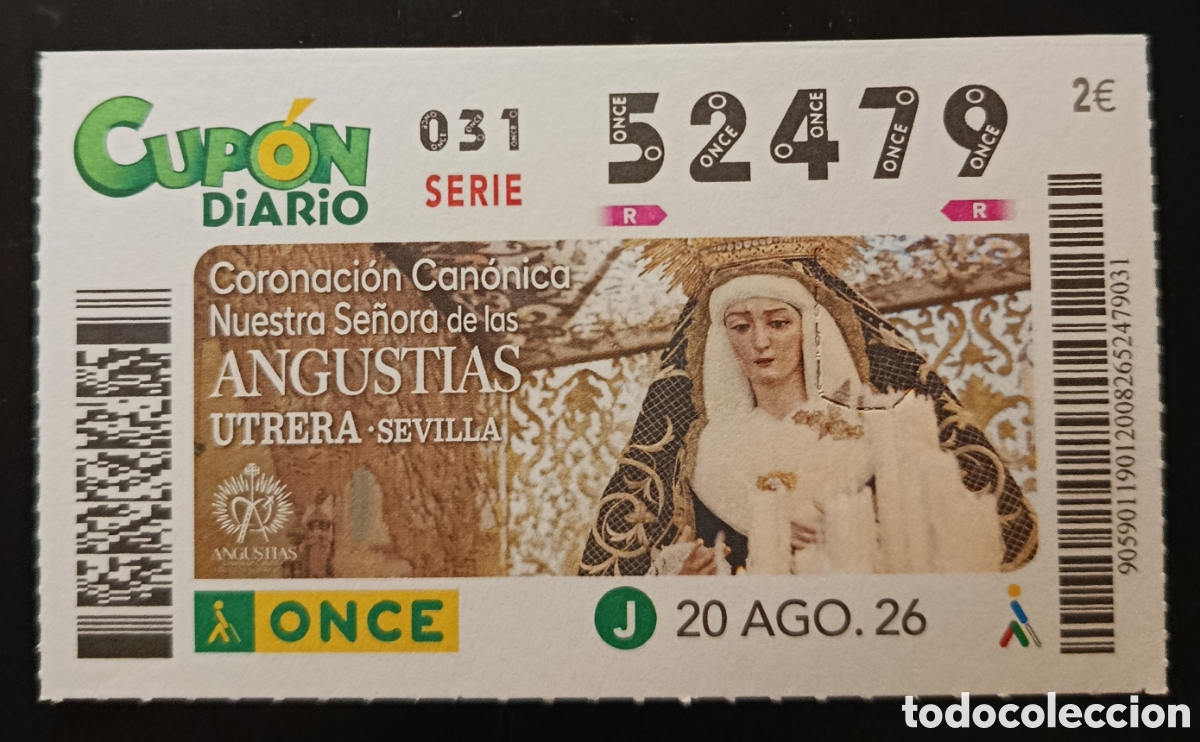 Cupones ONCE: N&deg; 52479 (20/AGOSTO/2026)-SEVILLA