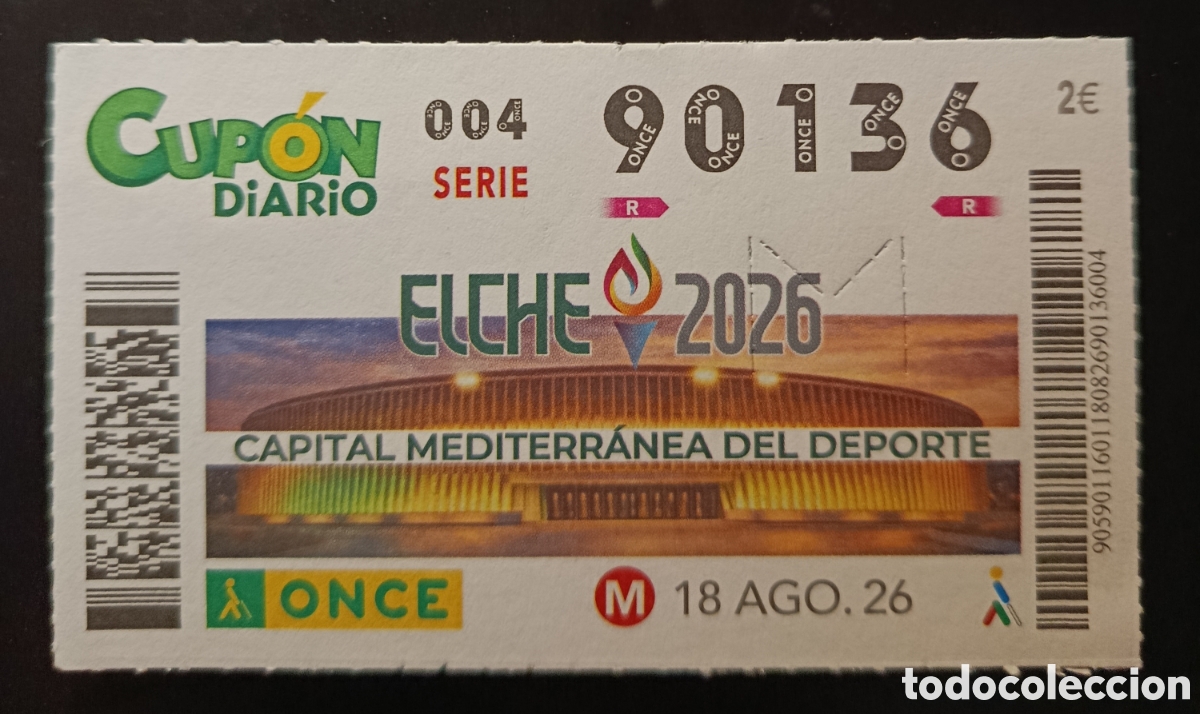 Cupones ONCE: N&deg; 90136 (18/AGOSTO/2026)-ALICANTE