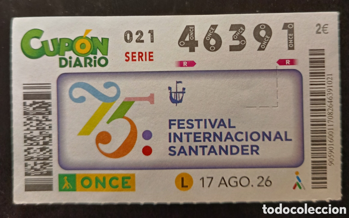 Cupones ONCE: N&deg; 46391 (17/AGOSTO/2026)-CANTABRIA