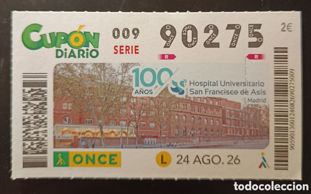 Cupones ONCE: N&deg; 90275 (24/AGOSTO/2026)-MADRID