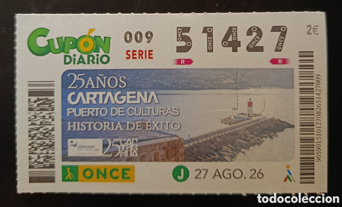 Cupones ONCE: N&deg; 51427 (27/AGOSTO/2026)-MURCIA