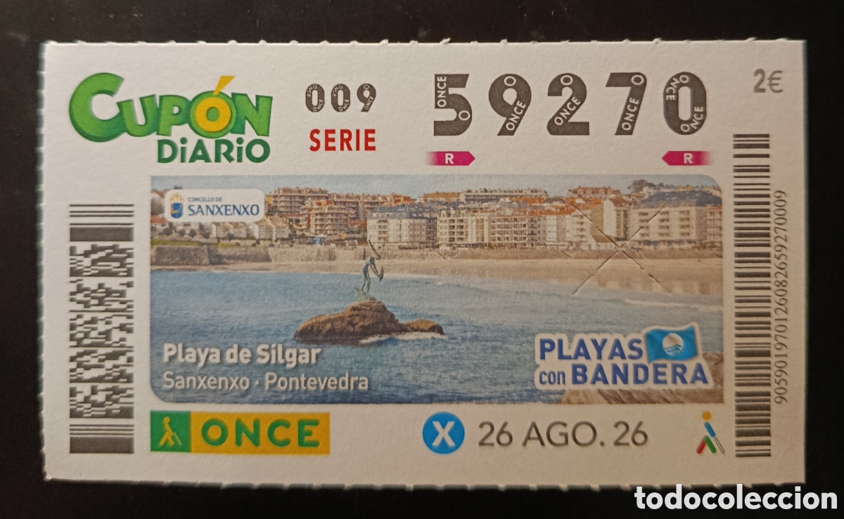 Cupones ONCE: N&deg; 59270 (26/AGOSTO/2026)-PONTEVEDRA