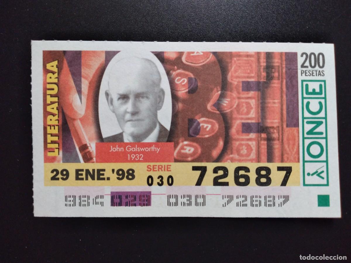 Cupones ONCE: CUP&Oacute;N ONCE PREMIOS NOBEL LITERATURA JOHN GALSWORTHY 1932 29 ENERO 98 1998 72687